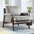 Fauteuil d'appoint décontracté en chenille, style moderne du milieu du siècle, 30 W