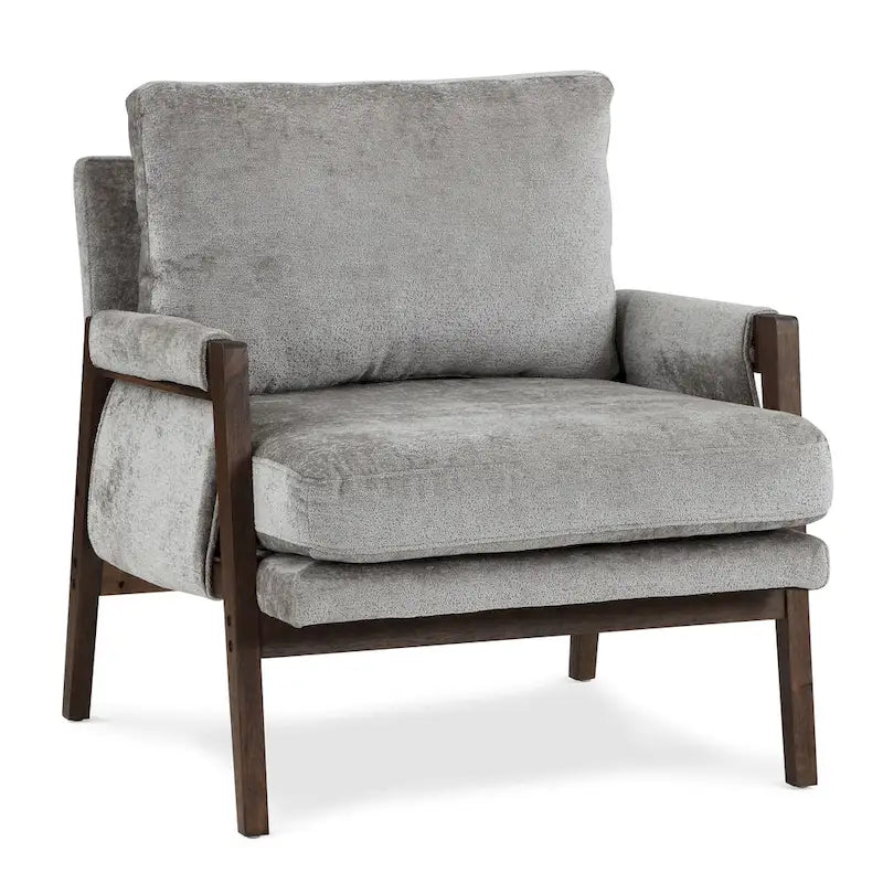 Fauteuil d'appoint décontracté en chenille, style moderne du milieu du siècle, 30 W