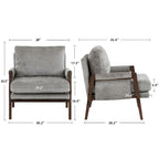 Fauteuil d'appoint décontracté en chenille, style moderne du milieu du siècle, 30 W