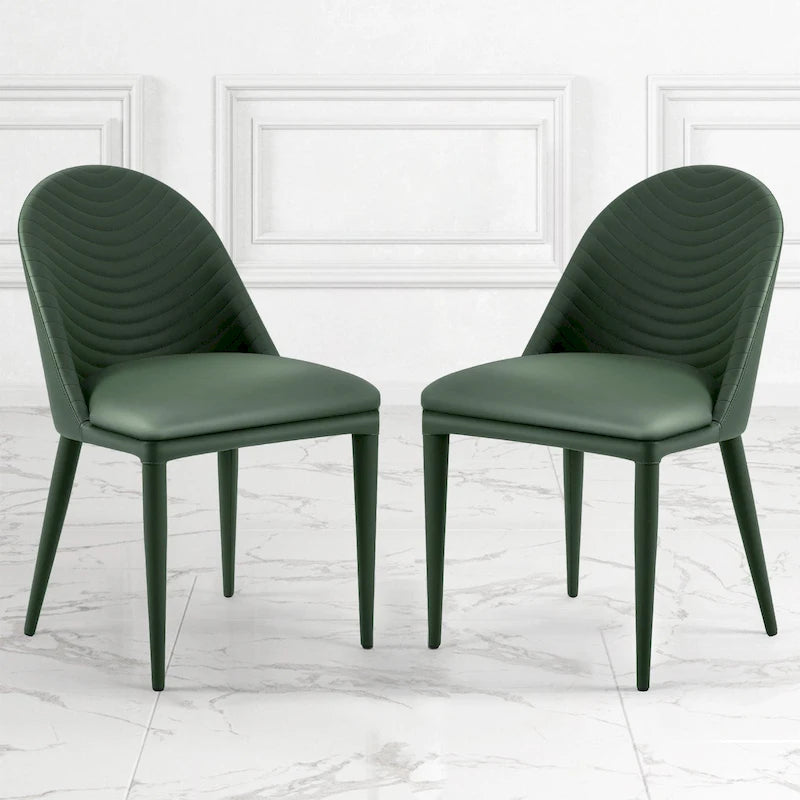 Chaises de salle à manger entièrement assemblées en cuir microfibre, lot de 2 - 22.44P x 18.5L x 32.28H
