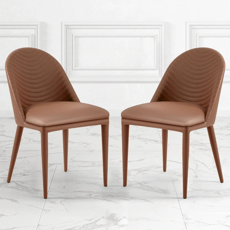 Chaises de salle à manger entièrement assemblées en cuir microfibre, lot de 2 - 22.44P x 18.5L x 32.28H