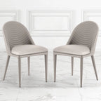 Chaises de salle à manger entièrement assemblées en cuir microfibre, lot de 2 - 22.44P x 18.5L x 32.28H