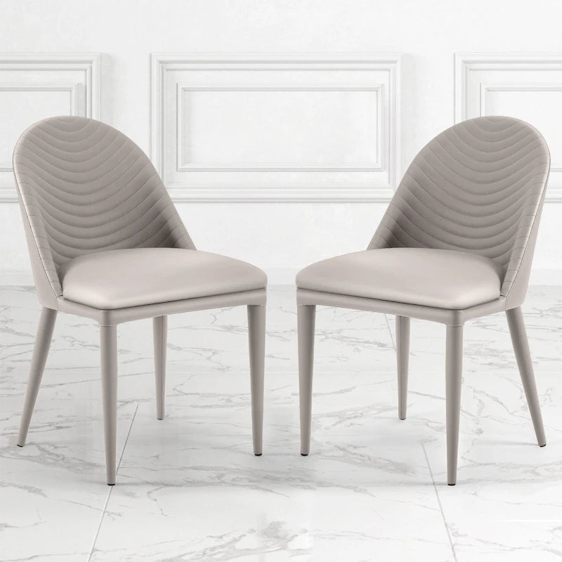 Chaises de salle à manger entièrement assemblées en cuir microfibre, lot de 2 - 22.44P x 18.5L x 32.28H