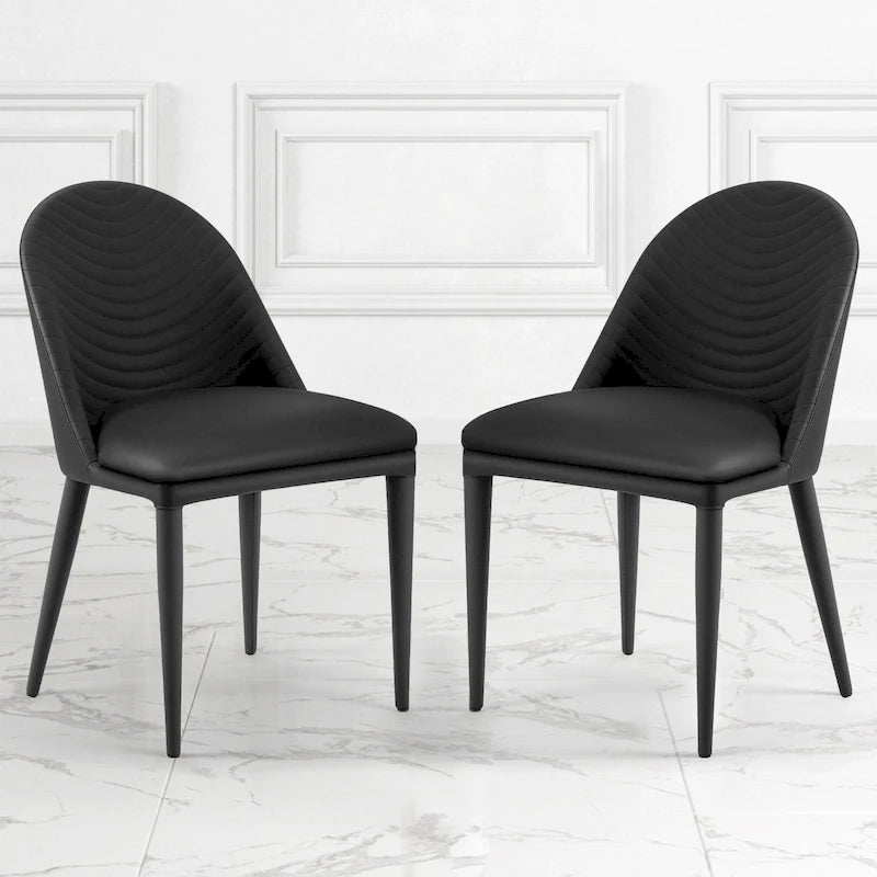 Chaises de salle à manger entièrement assemblées en cuir microfibre, lot de 2 - 22.44P x 18.5L x 32.28H