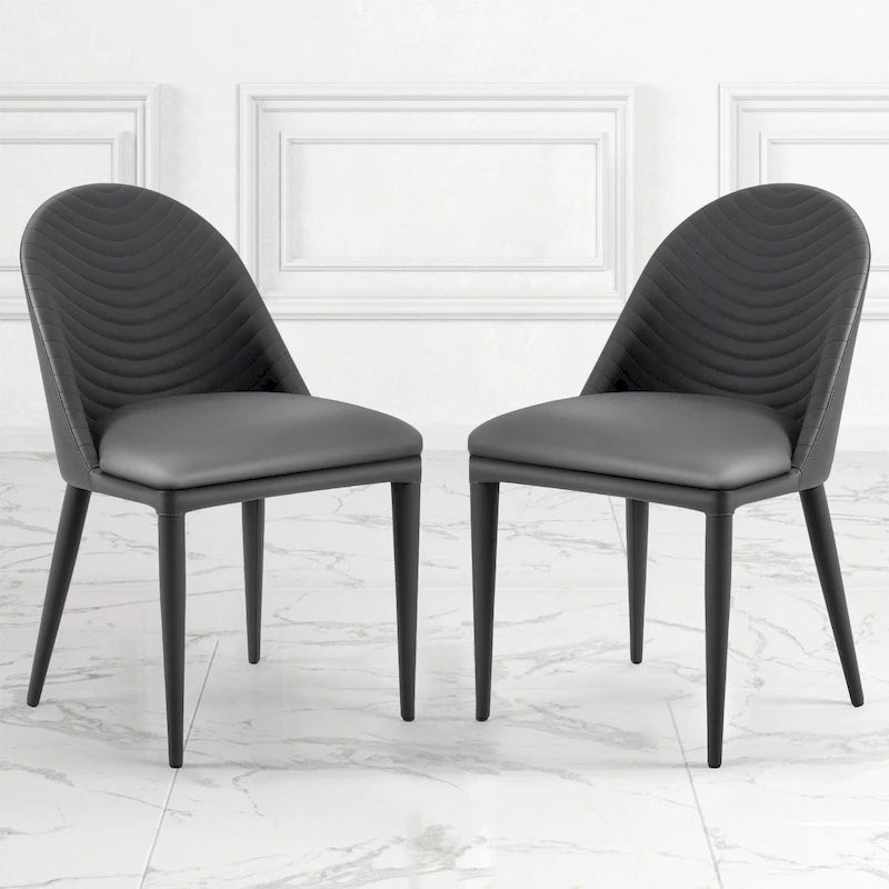 Chaises de salle à manger entièrement assemblées en cuir microfibre, lot de 2 - 22.44P x 18.5L x 32.28H