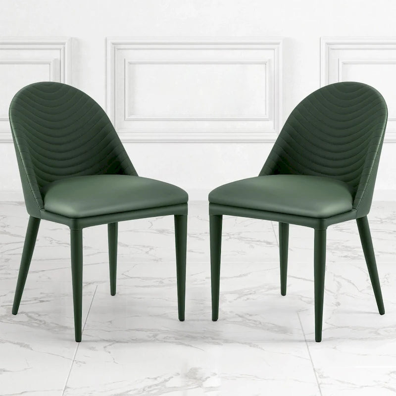 Chaises de salle à manger entièrement assemblées en cuir microfibre, lot de 2 - 22.44P x 18.5L x 32.28H