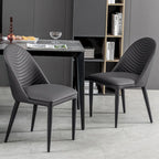 Chaises de salle à manger entièrement assemblées en cuir microfibre, lot de 2 - 22.44P x 18.5L x 32.28H