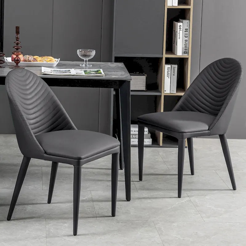 Chaises de salle à manger entièrement assemblées en cuir microfibre, lot de 2 - 22.44P x 18.5L x 32.28H