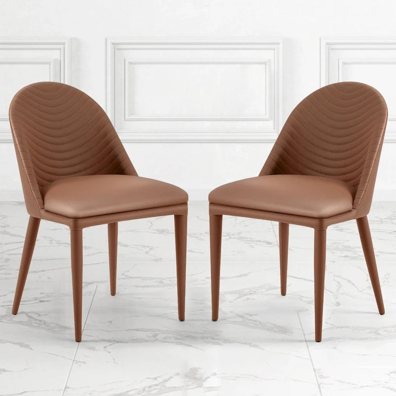 Chaises de salle à manger entièrement assemblées en cuir microfibre, lot de 2 - 22.44P x 18.5L x 32.28H