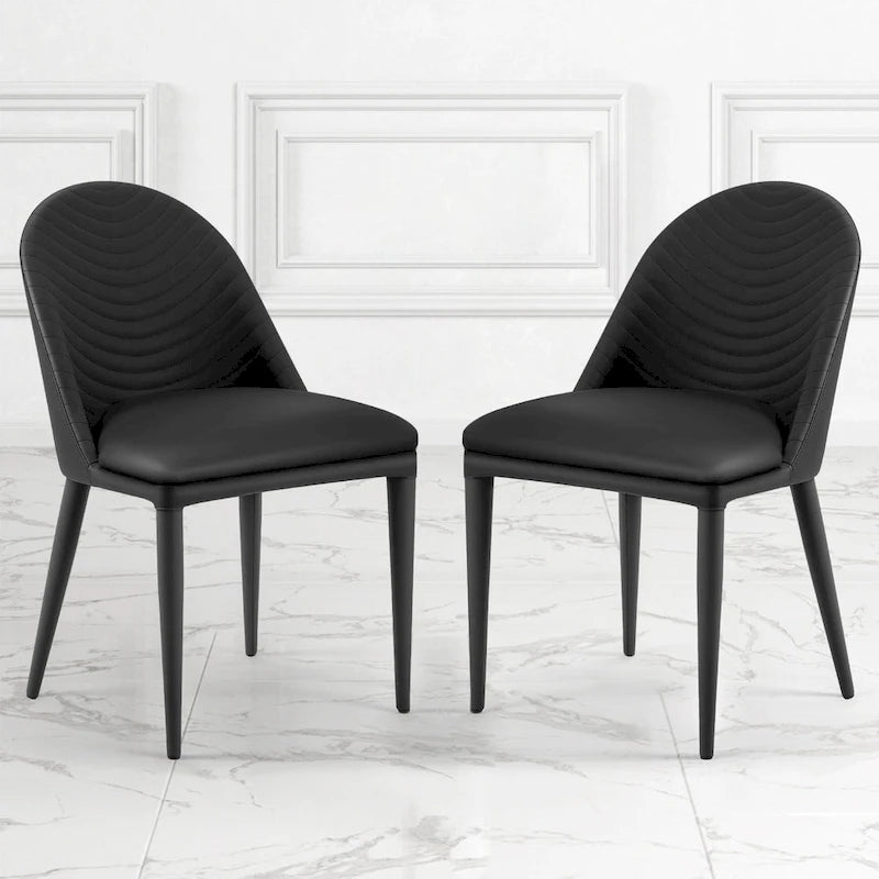 Chaises de salle à manger entièrement assemblées en cuir microfibre, lot de 2 - 22.44P x 18.5L x 32.28H