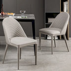 Chaises de salle à manger entièrement assemblées en cuir microfibre, lot de 2 - 22.44P x 18.5L x 32.28H