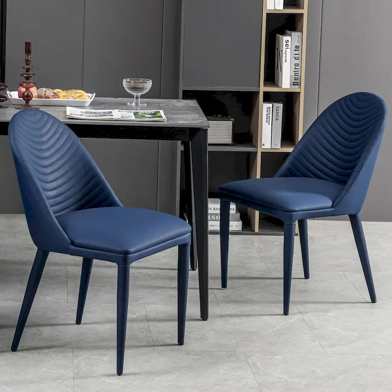 Chaises de salle à manger entièrement assemblées en cuir microfibre, lot de 2 - 22.44P x 18.5L x 32.28H