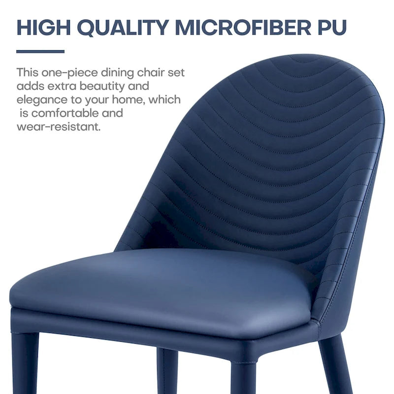 Chaises de salle à manger entièrement assemblées en cuir microfibre, lot de 2 - 22.44P x 18.5L x 32.28H