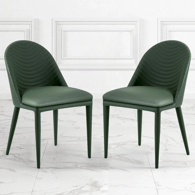 Chaises de salle à manger entièrement assemblées en cuir microfibre, lot de 2 - 22.44P x 18.5L x 32.28H