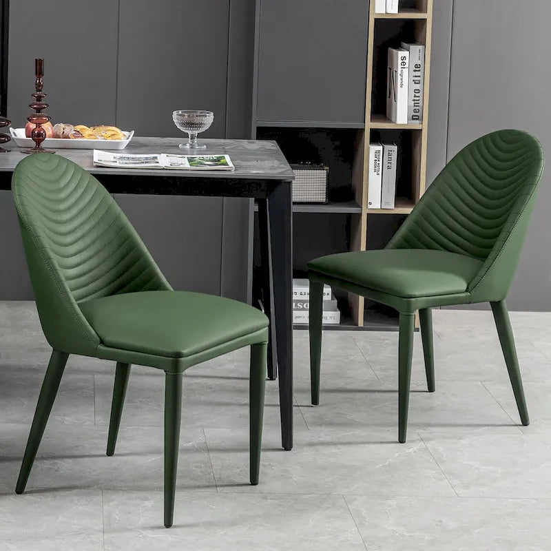 Chaises de salle à manger entièrement assemblées en cuir microfibre, lot de 2 - 22.44P x 18.5L x 32.28H