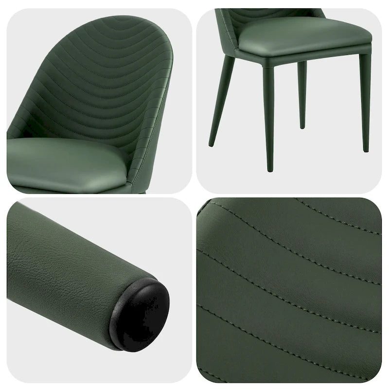 Chaises de salle à manger entièrement assemblées en cuir microfibre, lot de 2 - 22.44P x 18.5L x 32.28H
