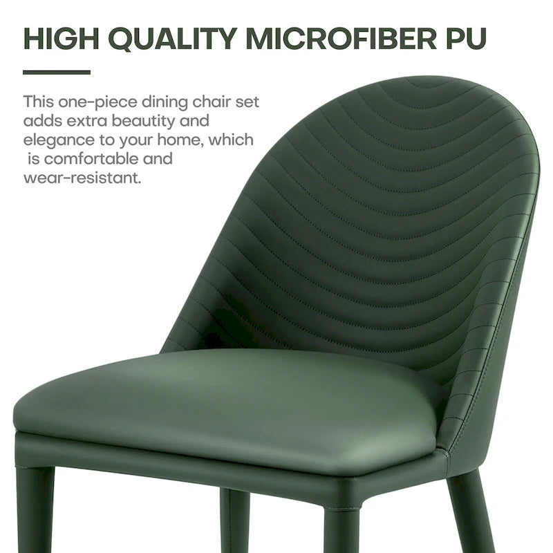 Chaises de salle à manger entièrement assemblées en cuir microfibre, lot de 2 - 22.44P x 18.5L x 32.28H