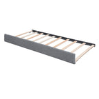Lit plate-forme capitonné taille complète en tissu polaire avec lit gigogne