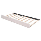 Lit plate-forme capitonné taille complète en tissu polaire avec lit gigogne