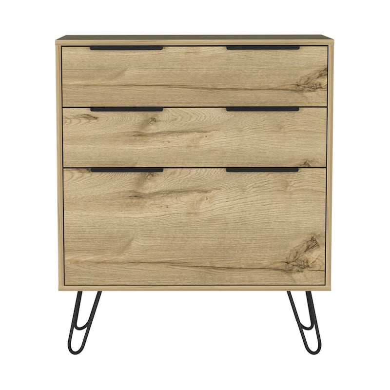 Commode Augusta avec pieds épingles et 3 tiroirs