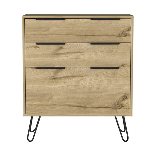 Commode Augusta avec pieds épingles et 3 tiroirs