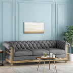 Canapé Saragus Chesterfield avec bordure cloutée par Christopher Knight Home - 85,50 L x 33,25 P x 28,50 H