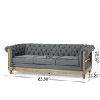 Canapé Saragus Chesterfield avec bordure cloutée par Christopher Knight Home - 85,50 L x 33,25 P x 28,50 H