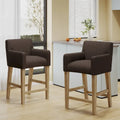 Tabourets de comptoir Armga en bois et tissu, 66 cm (ensemble de 2) par Christopher Knight Home