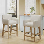 Tabourets de comptoir Armga en bois et tissu, 66 cm (ensemble de 2) par Christopher Knight Home