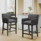 Tabourets de comptoir Armga en bois et tissu, 66 cm (ensemble de 2) par Christopher Knight Home