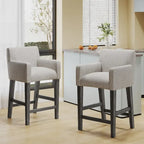 Tabourets de comptoir Armga en bois et tissu, 66 cm (ensemble de 2) par Christopher Knight Home