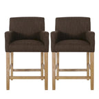 Tabourets de comptoir Armga en bois et tissu, 66 cm (ensemble de 2) par Christopher Knight Home