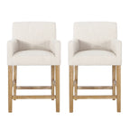 Tabourets de comptoir Armga en bois et tissu, 66 cm (ensemble de 2) par Christopher Knight Home