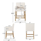 Tabourets de comptoir Armga en bois et tissu, 66 cm (ensemble de 2) par Christopher Knight Home