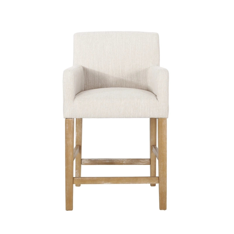 Tabourets de comptoir Armga en bois et tissu, 66 cm (ensemble de 2) par Christopher Knight Home