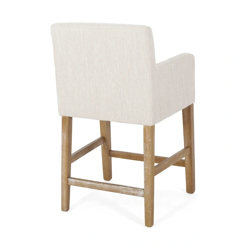 Tabourets de comptoir Armga en bois et tissu, 66 cm (ensemble de 2) par Christopher Knight Home