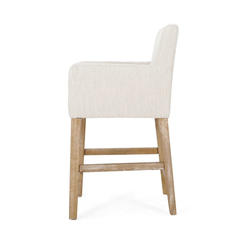 Tabourets de comptoir Armga en bois et tissu, 66 cm (ensemble de 2) par Christopher Knight Home