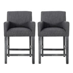 Tabourets de comptoir Armga en bois et tissu, 66 cm (ensemble de 2) par Christopher Knight Home