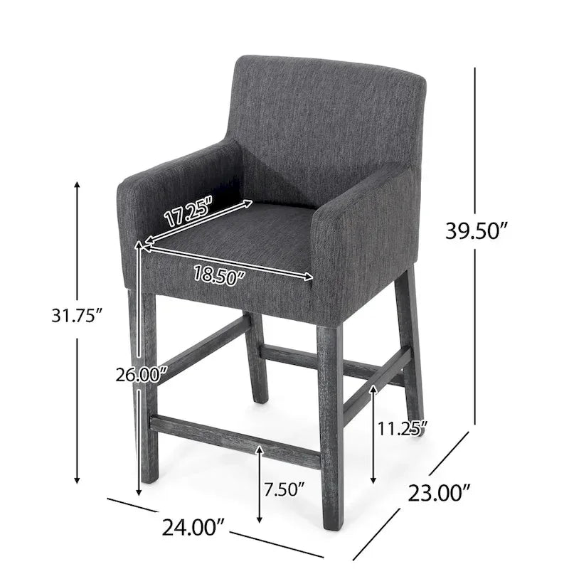 Tabourets de comptoir Armga en bois et tissu, 66 cm (ensemble de 2) par Christopher Knight Home