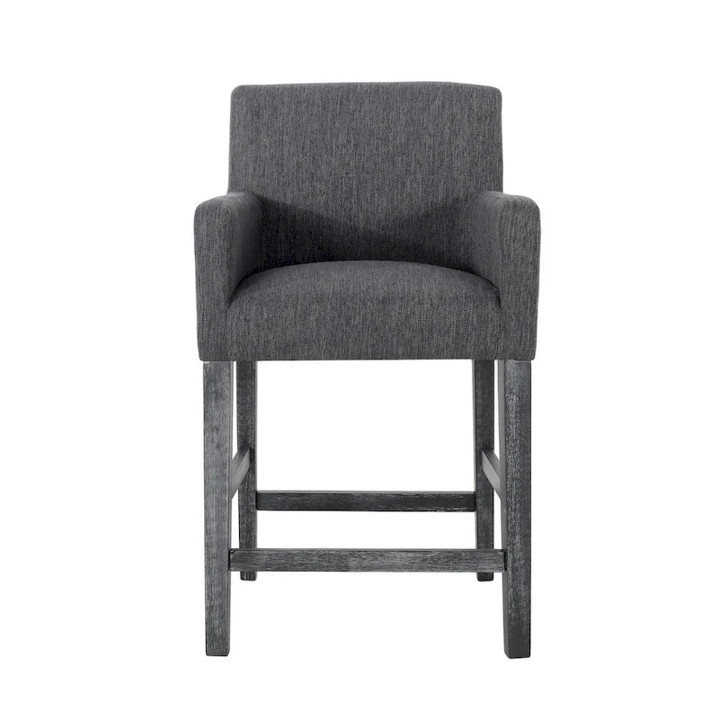 Tabourets de comptoir Armga en bois et tissu, 66 cm (ensemble de 2) par Christopher Knight Home