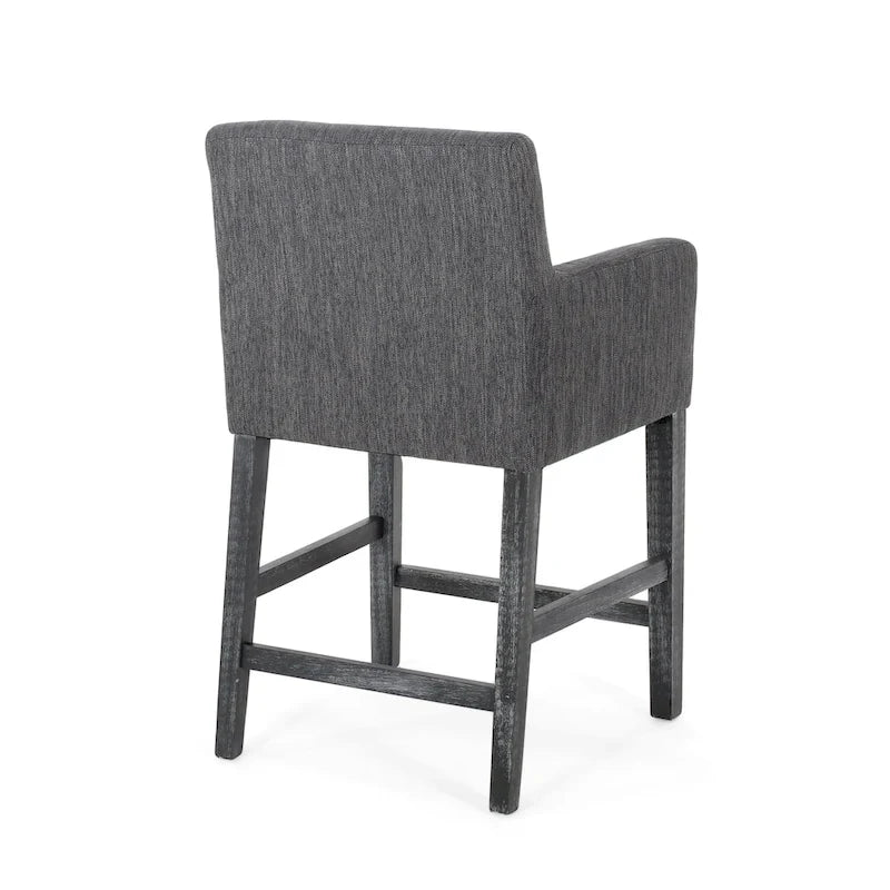 Tabourets de comptoir Armga en bois et tissu, 66 cm (ensemble de 2) par Christopher Knight Home