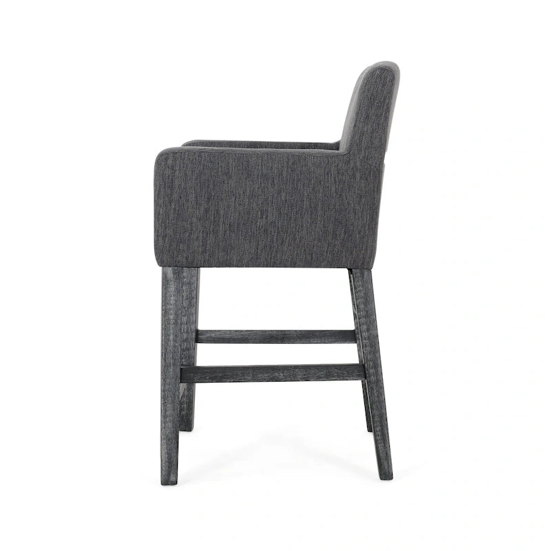 Tabourets de comptoir Armga en bois et tissu, 66 cm (ensemble de 2) par Christopher Knight Home