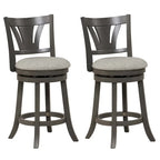 Lot de 1/2/4 tabourets de bar pivotants de 67 cm, hauteur comptoir, avec pieds en bois d'hévéa