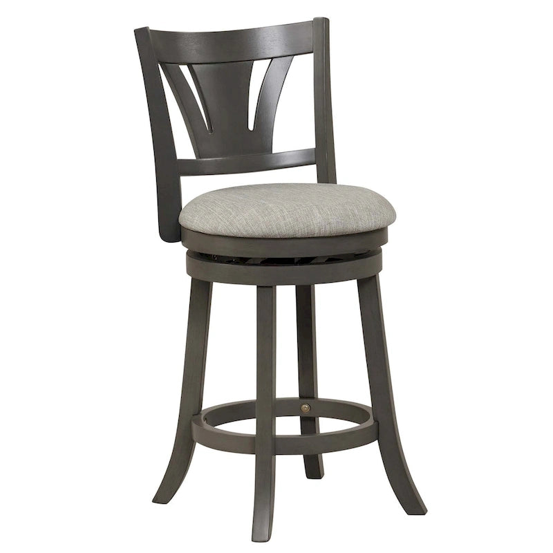 Lot de 1/2/4 tabourets de bar pivotants de 67 cm, hauteur comptoir, avec pieds en bois d'hévéa