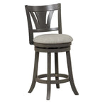 Lot de 1/2/4 tabourets de bar pivotants de 67 cm, hauteur comptoir, avec pieds en bois d'hévéa