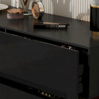Commode à six tiroirs ultra-brillante avec design décalé (noir/blanc)