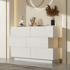 Commode à six tiroirs ultra-brillante avec design décalé (noir/blanc)
