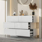 Commode à six tiroirs ultra-brillante avec design décalé (noir/blanc)
