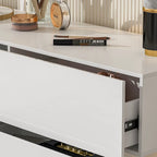Commode à six tiroirs ultra-brillante avec design décalé (noir/blanc)