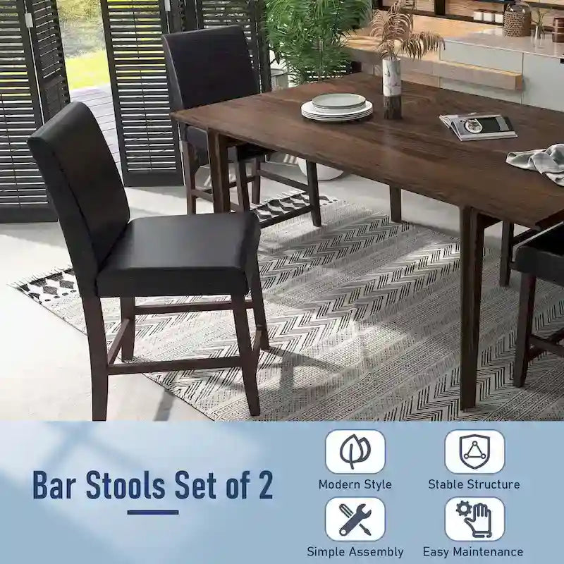Lot de 2 tabourets de bar en bois vintage Chaises de bar Tabourets de comptoir